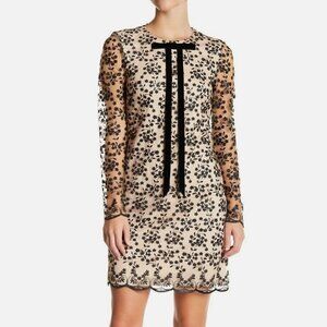 Women Betsey Johnson Tie Detail Floral Embroidery Dress in Multicolor Size 8